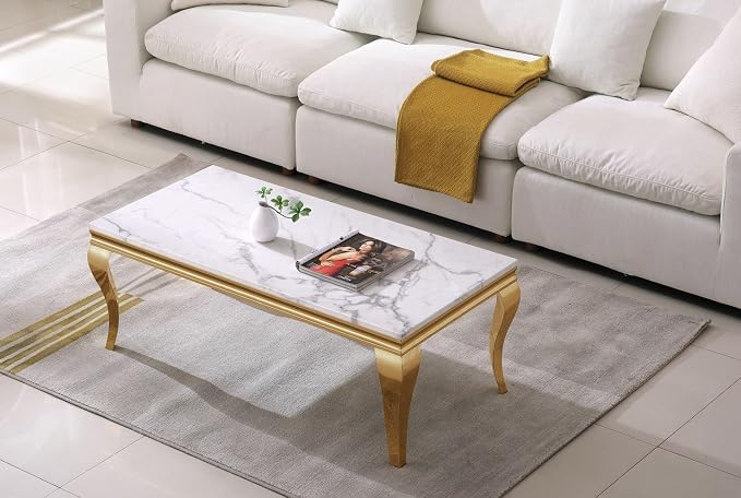 Coffee Table - White Gold Base