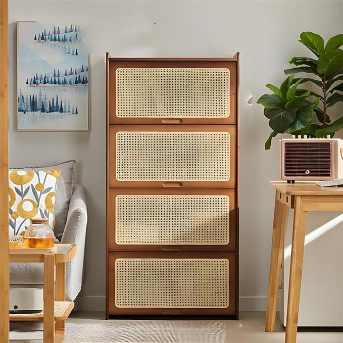 Door Material: Rattan; Color: Brown