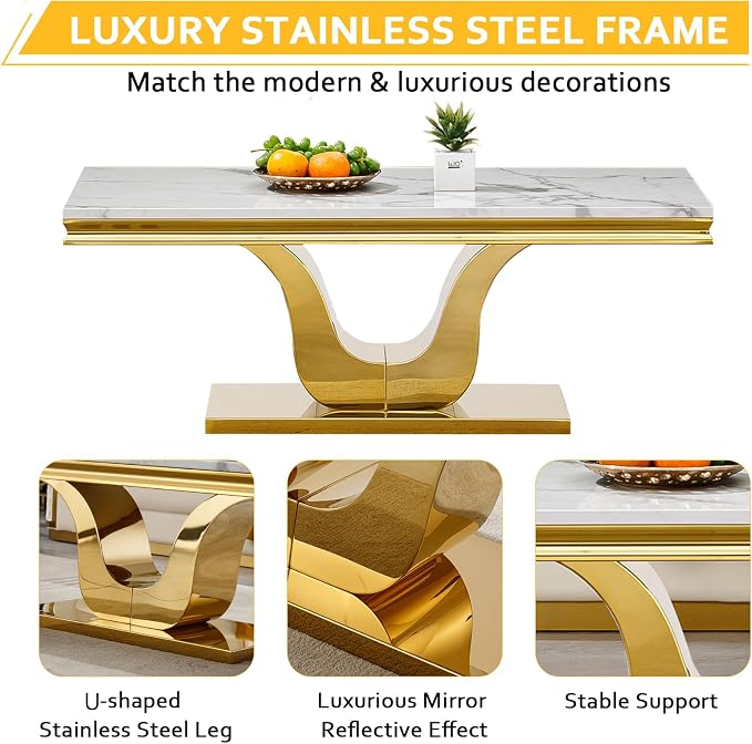 White Golden Coffee Table