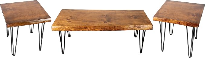 Honey Pine Finish + Black Hairpin Legs