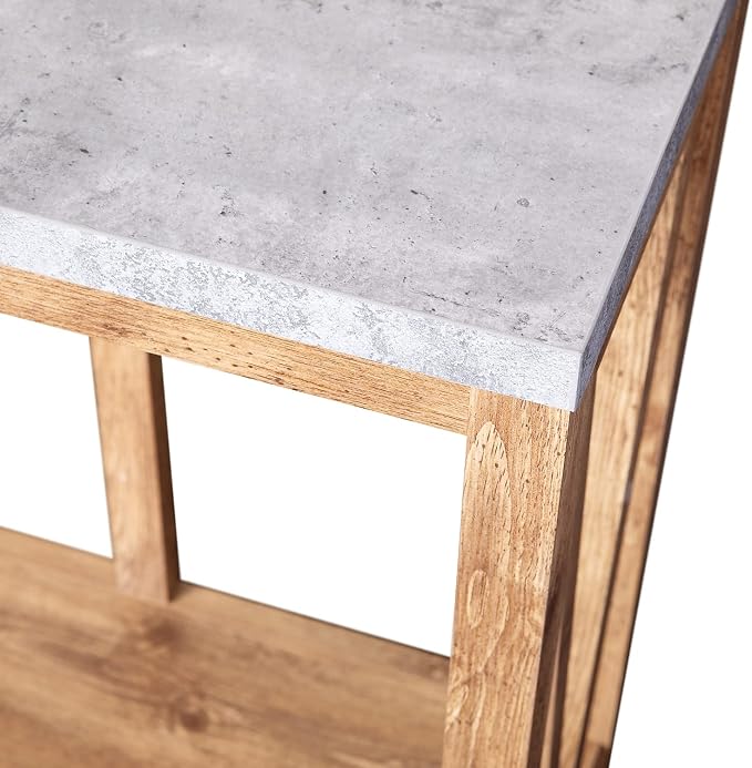 Concrete Top/Warm Oak Frame