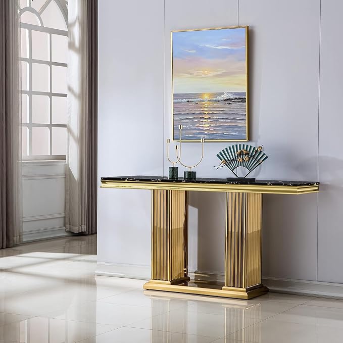 Console Table - Black Gold