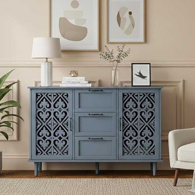Blue 2-door 3-drawer