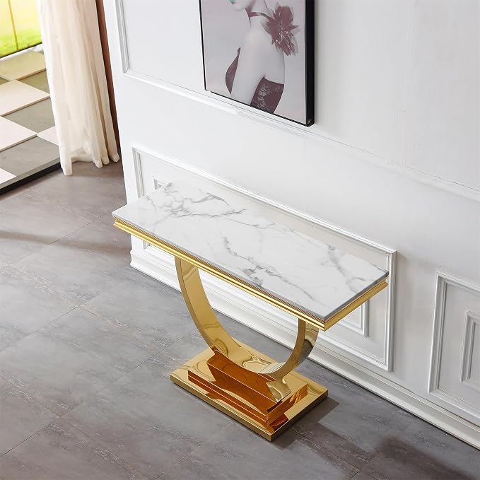 White Gold-console Table
