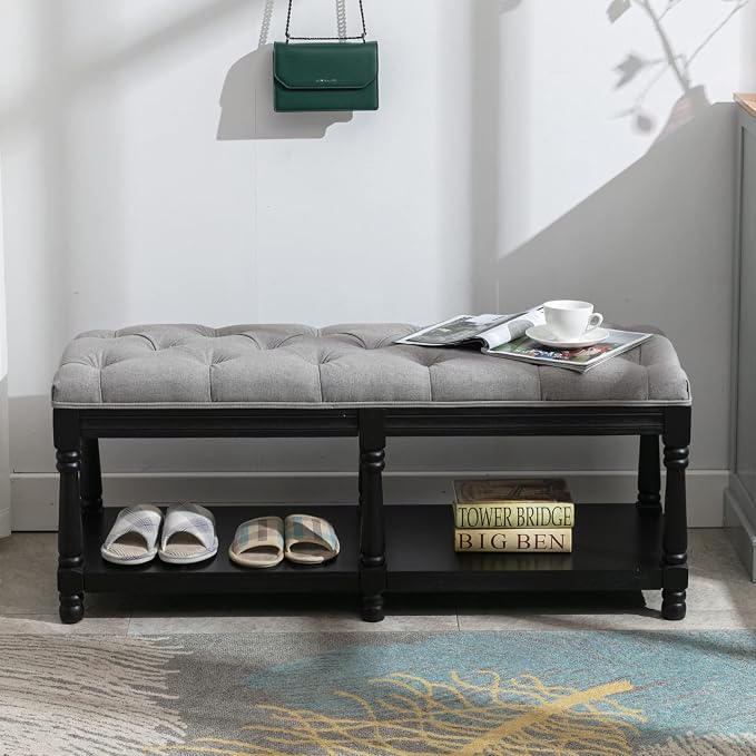 45 Inches Long- Grey + Black Legs