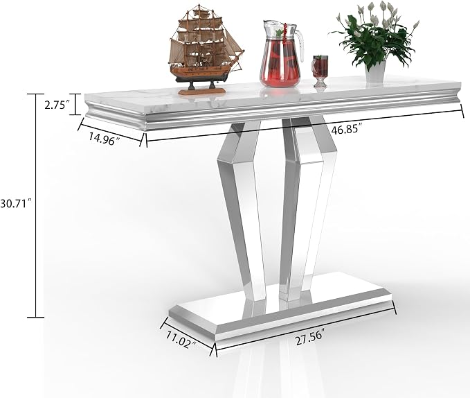 White & Silver - Console Table