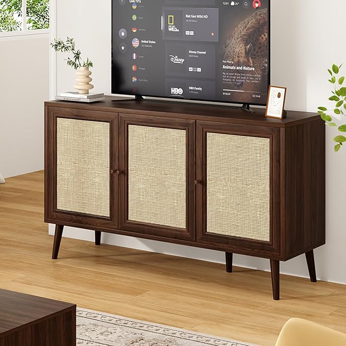 Walnut Rattan-3 Door
