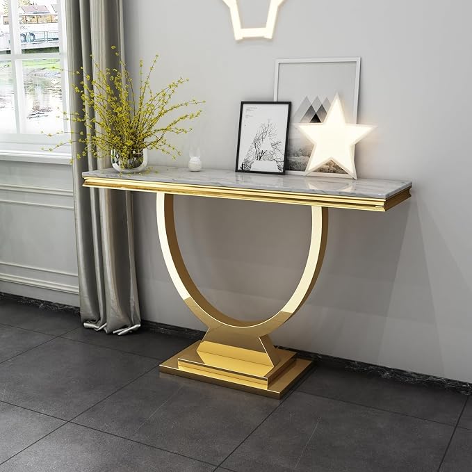 Console Table - White Gold Base