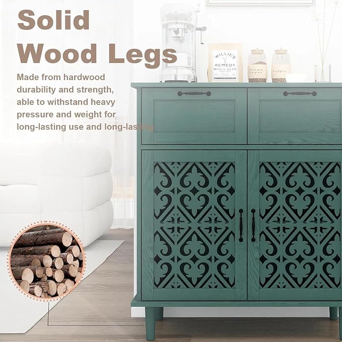 Green 2-door 2-drawer