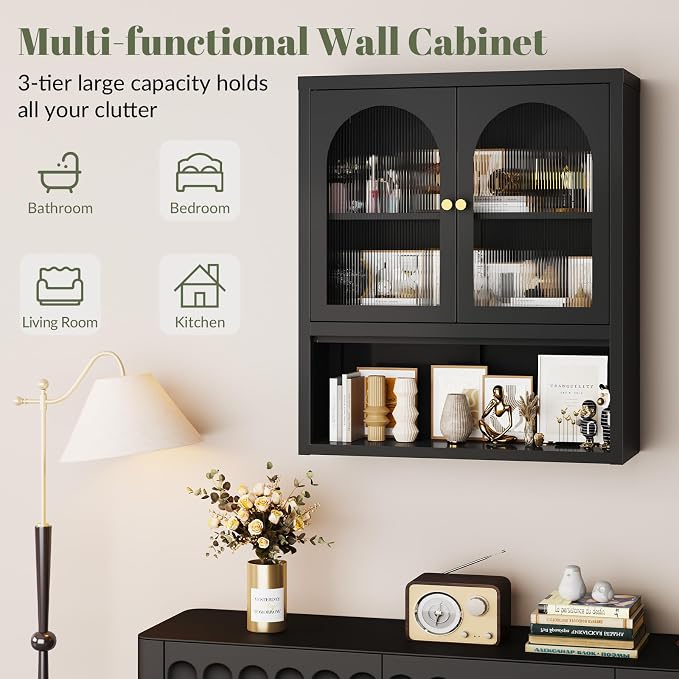 Black-fluted Glass Doors