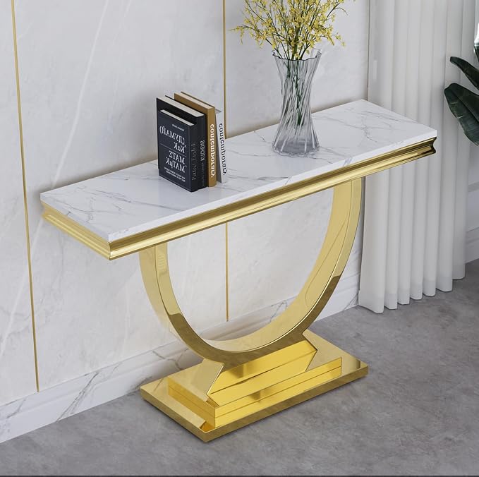 White Gold-console Table