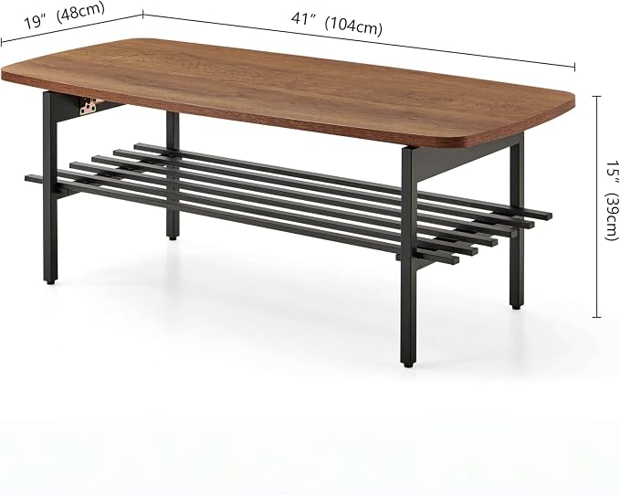 Walnut Wood & Black Metal