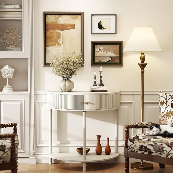 Cream White - Fluted Design
