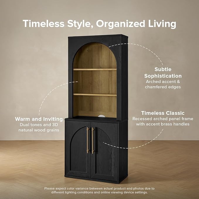Black Oak Arched Hutch