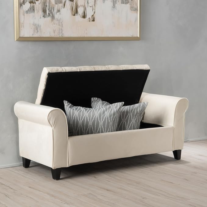 Beige 50''w With Rolled Arms