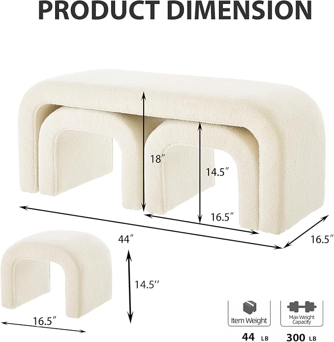 Beige 44''w 3-piece