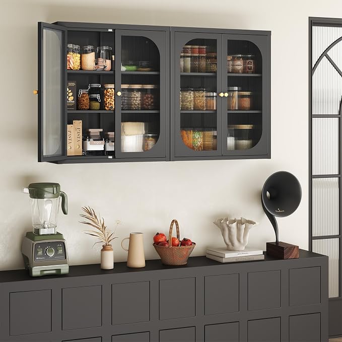Black-fluted Glass Doors
