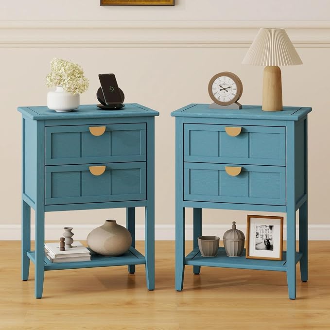 Blue 2 Drawer Set of 2
