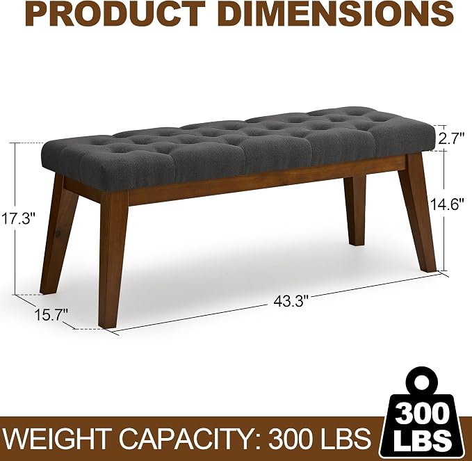 Dark Grey-linen-tufted