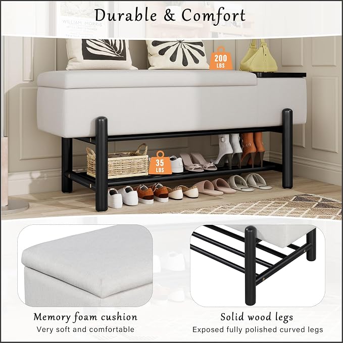Flip-top Storage: Black