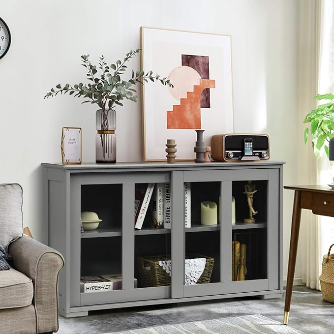 Grey/Glass Sliding Door