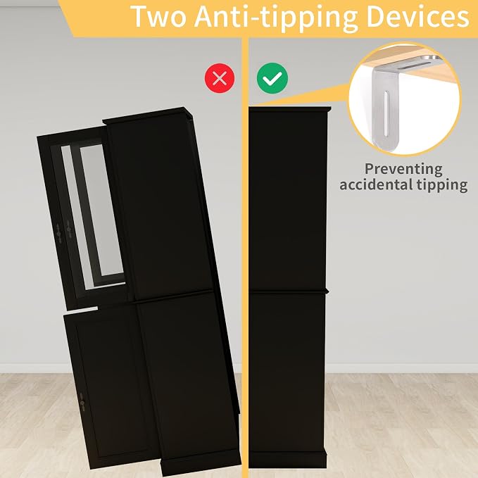 Black 5 Doors & 3 Drawers
