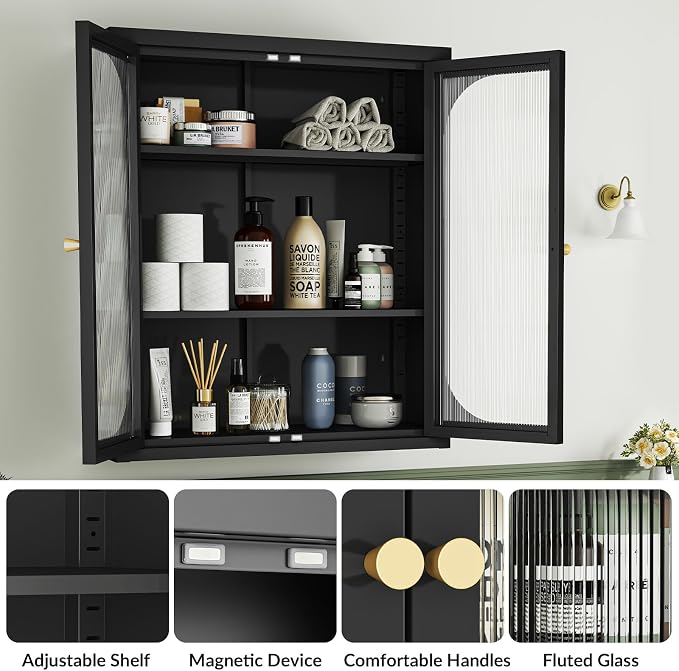 Black-fluted Glass Doors