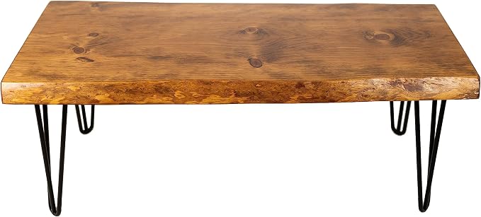 Honey Pine Finish + Black Hairpin Legs