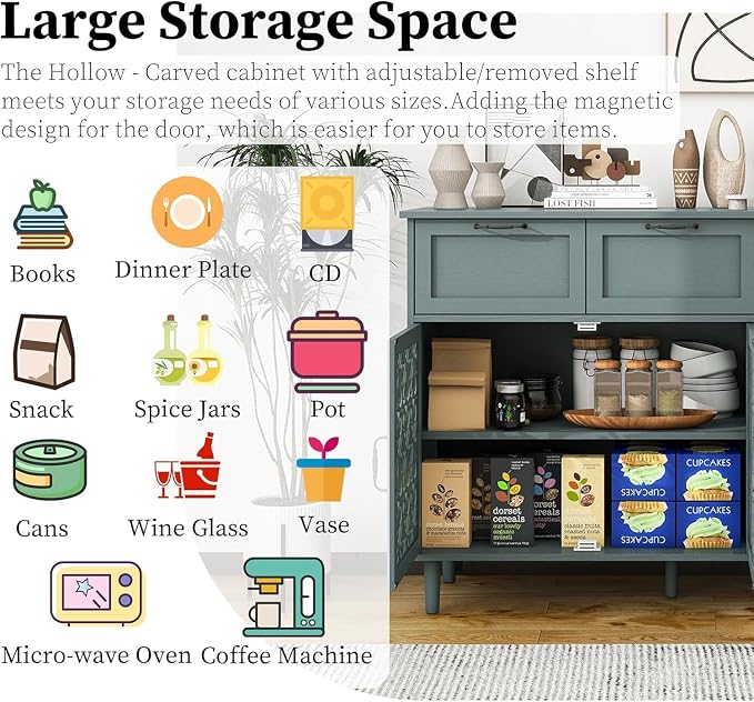 2 Set Green 2 Doors 2 Drawers