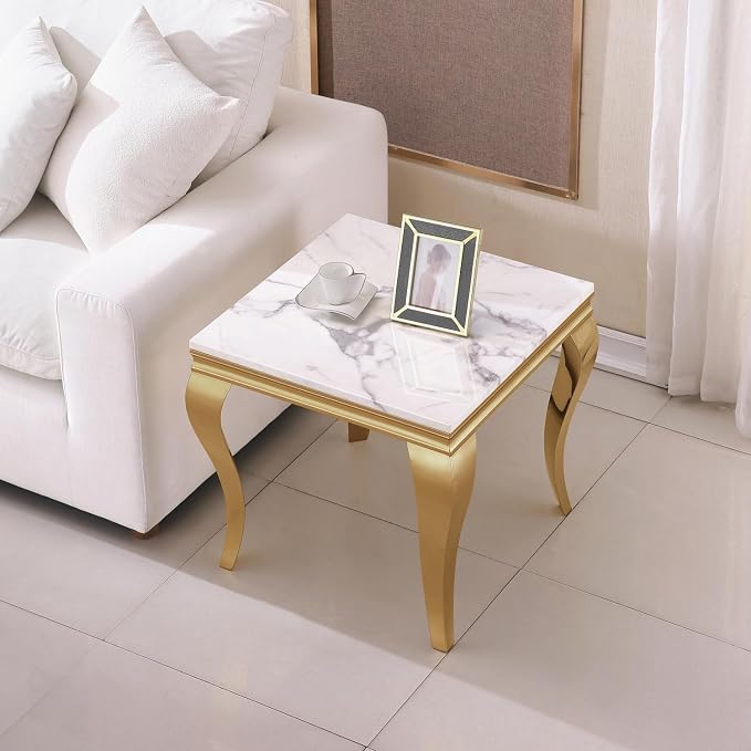 End Table - White Gold Base