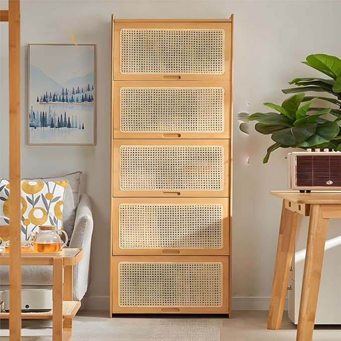 Door Material: Rattan; Color: Wood