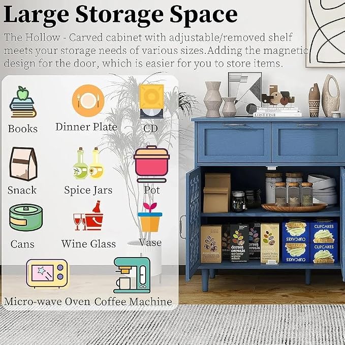 Blue 2-door 2-drawer