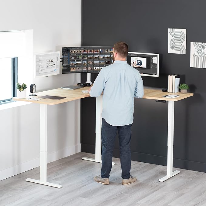 Light Wood Top / White Frame