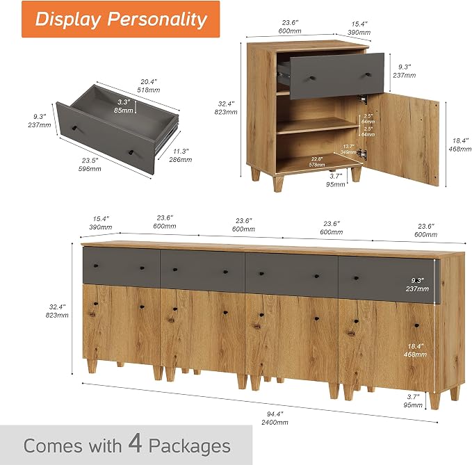 Oak Brown&dark Grey