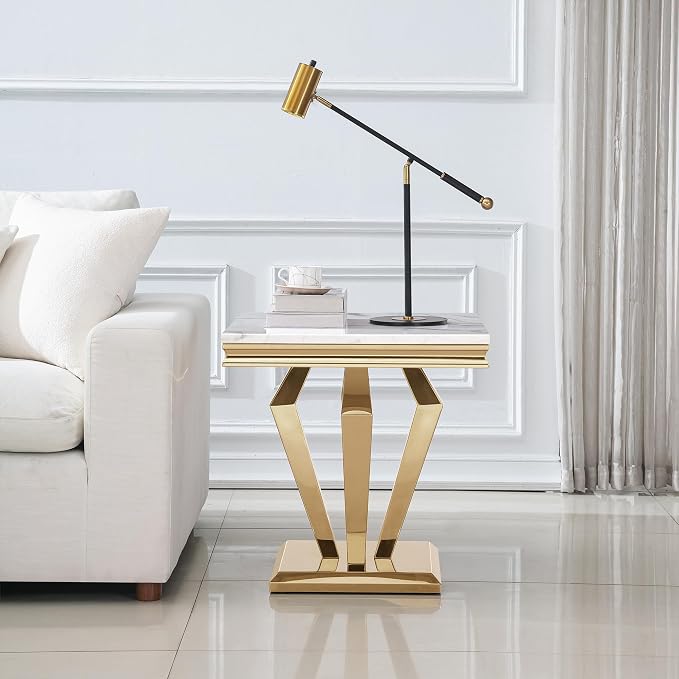 Style4:end Table-white&gold
