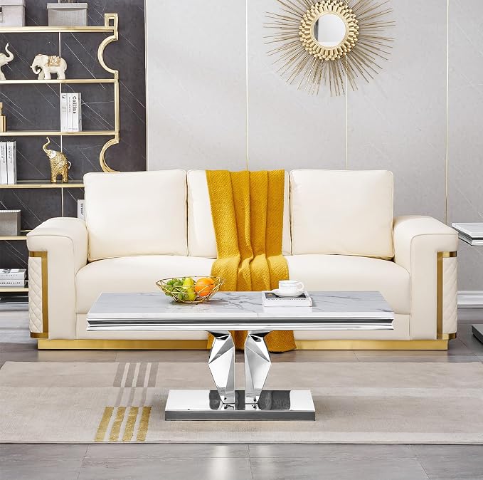 White Silver Coffee Table