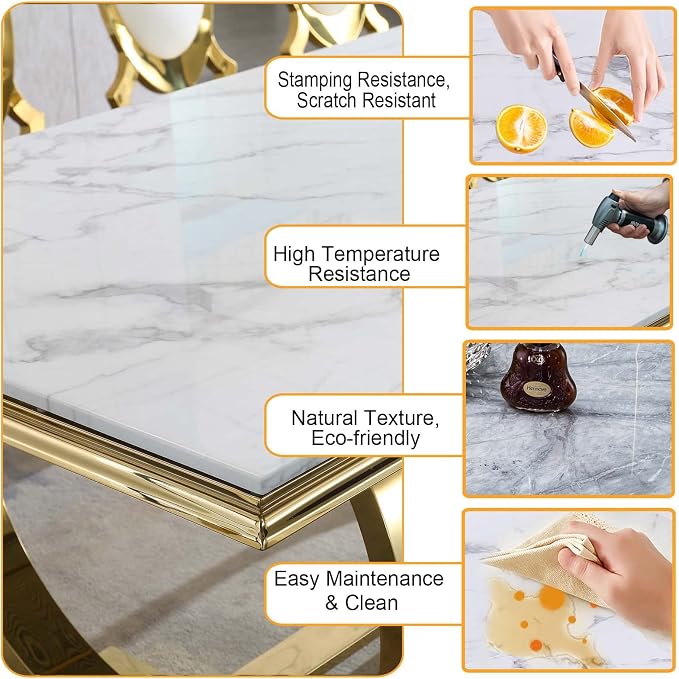 End Table-white Top &Gold Base