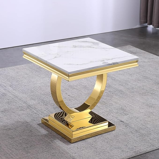 End Table - White Gold Base