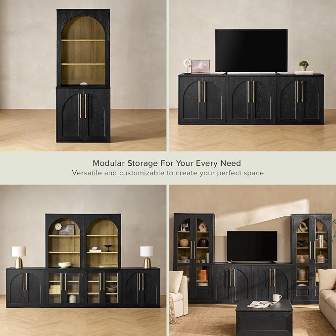 Black Oak Arched Hutch