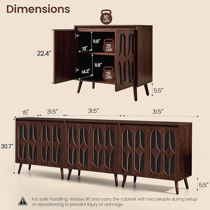 Black Brown Walnut 3pc