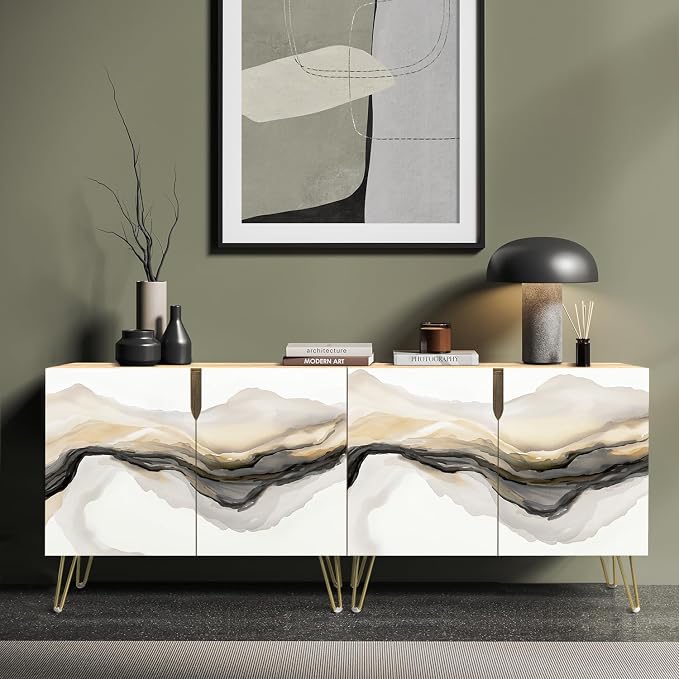 Gold White Geometric
