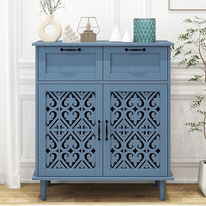 Blue 2-door 2-drawer