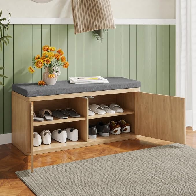 2 Door Shoe Bench-light Oak