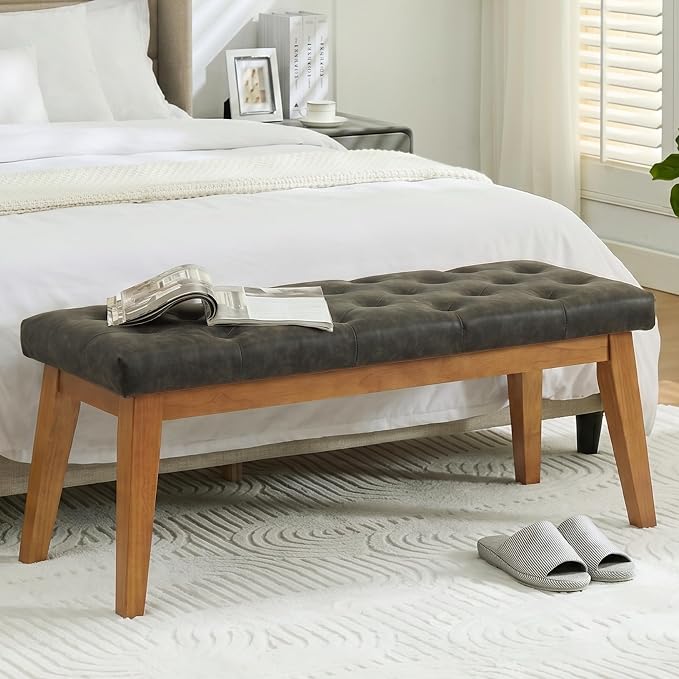 Charcoal Gray-pu-tufted
