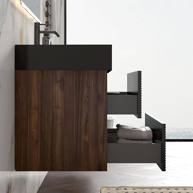 Walnut+black / Black High-rim Sink