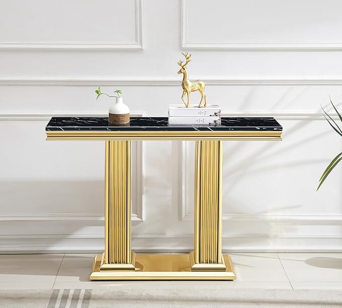 Console Table - Black Gold Base