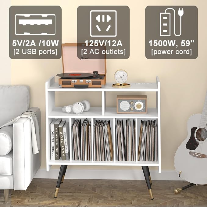 White - 6 Compartments (Usb and Socket)