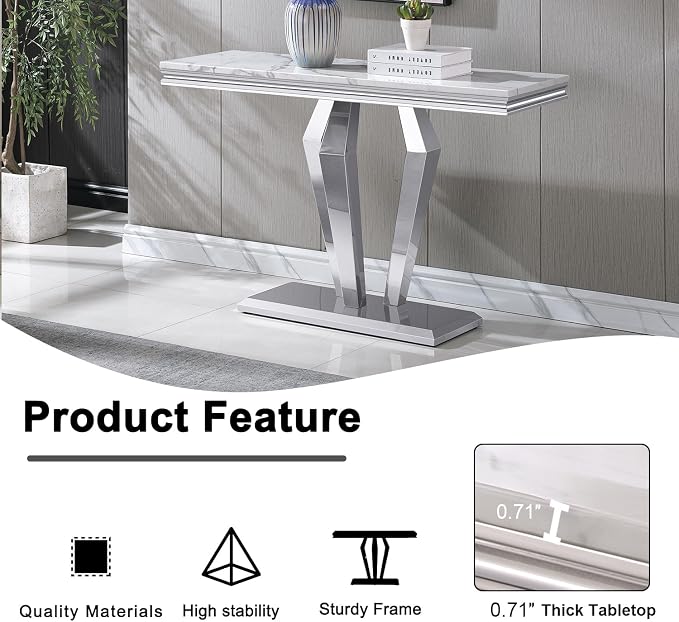 White&silver-console Table