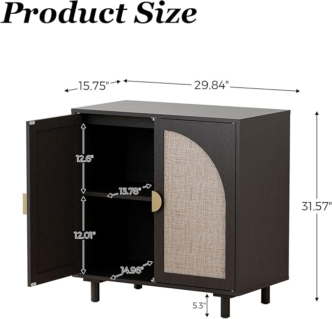 Rattan Doors-black-2pcs