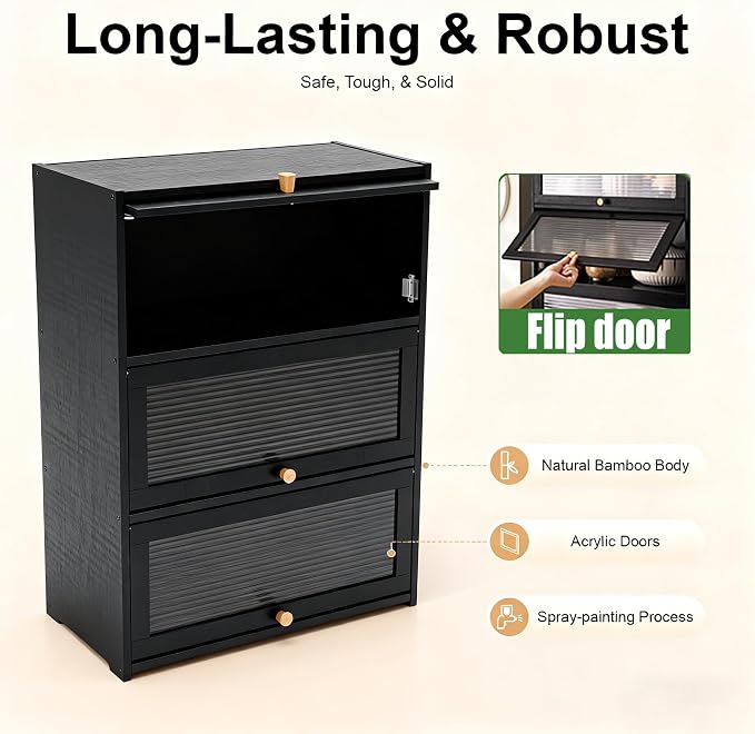 Black, 3-tier
